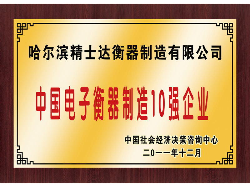 中國(guó)電子衡器制造10強(qiáng)企業(yè)